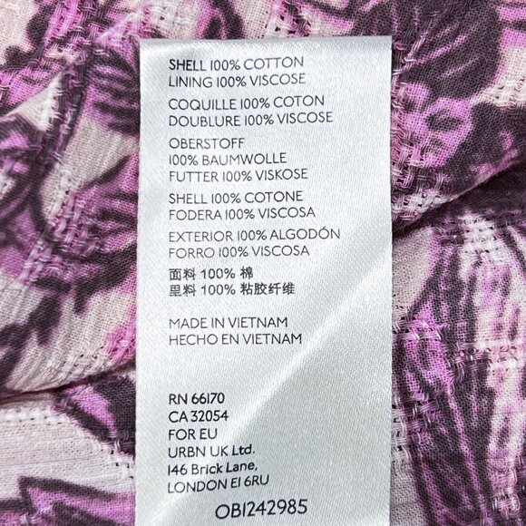 Free People Sunbaked Swing Dress in Petal Pink Floral Crepe Ruffled Sz L - NWOT - Picture 8 of 9